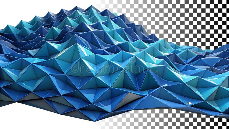 Blue wave pattern, fluid water texture, abstract ocean surface png transparent image Generative AI royalty free illustration