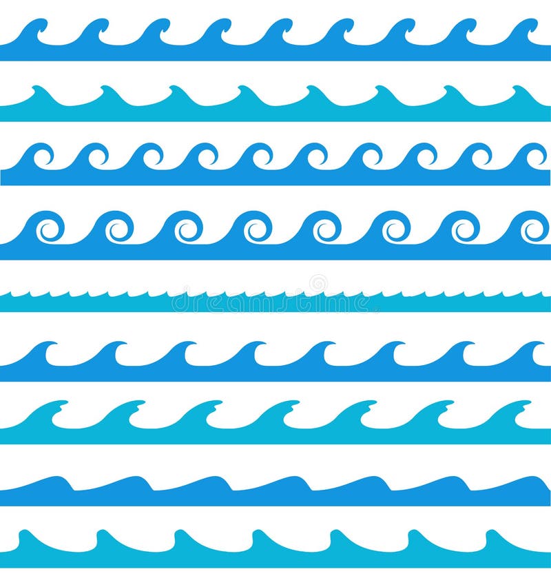 Blue wave patterns on white background