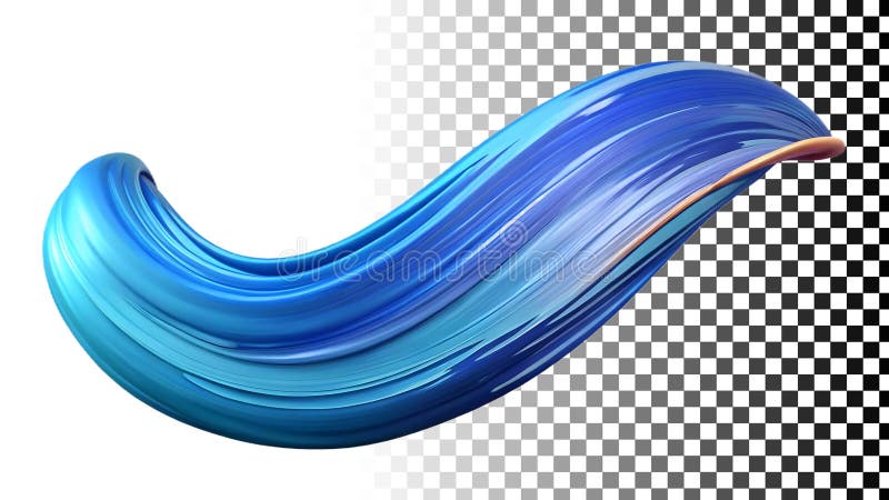 Blue wave shape, fluid wave design, abstract wave, ocean wave, water flow shape png transparent image Generative AI vector illustration