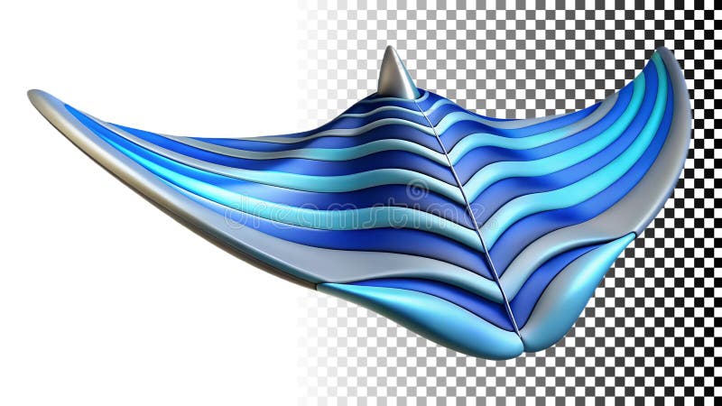 Blue wave shape, ocean wave, water motion, dynamic fluid, abstract form png transparent image Generative AI vector illustration