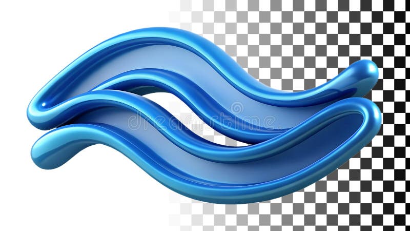 Blue wave smooth, water wave, ocean wave, flowing water, smooth wave and water swirl png transparent image Generative AI vector illustration