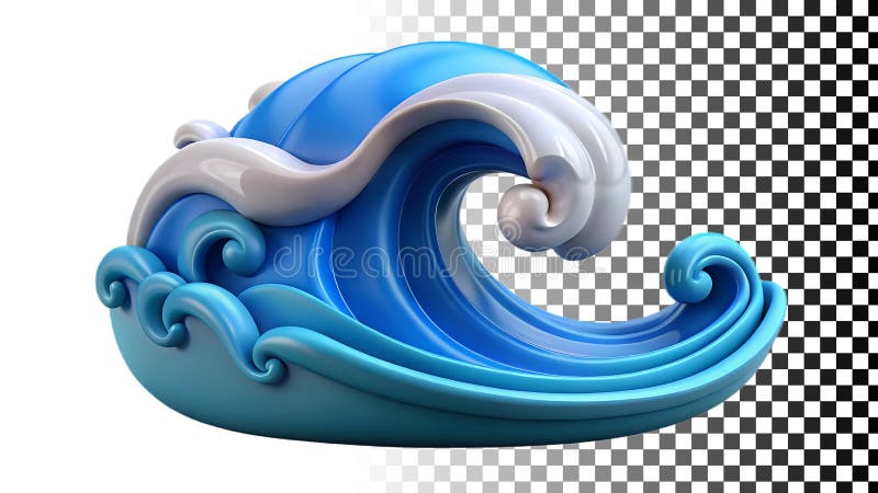Blue wave splash, dynamic water, abstract wave, liquid motion, ocean png transparent image Generative AI vector illustration
