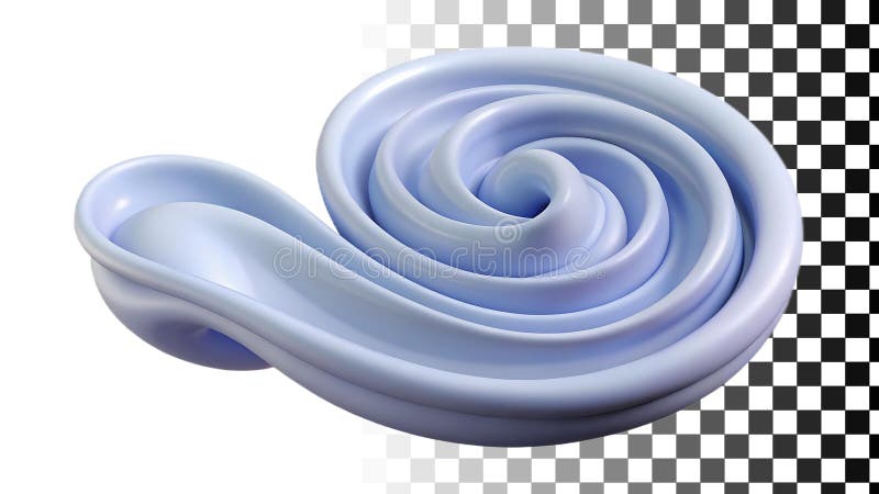 Blue wave swirl, water motion, abstract design, and fluid element png transparent image Generative AI stock illustration