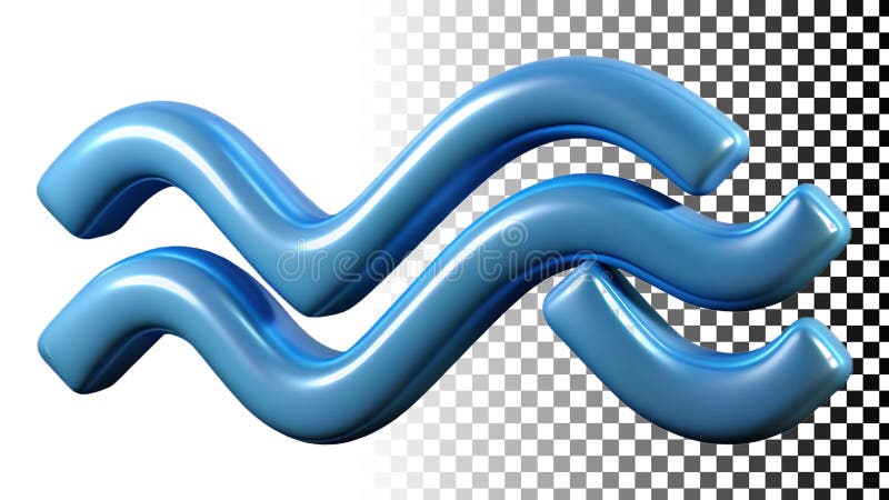 Blue wave symbol, water icon, fluid motion, abstract design png transparent image Generative AI royalty free illustration