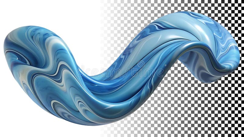 Blue wave with white foam, ocean and water element png transparent image Generative AI stock illustration