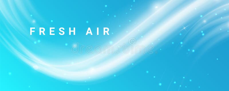 Blue waves fresh air aroma vector abstract clean flow technology condition design wavy pattern stream.