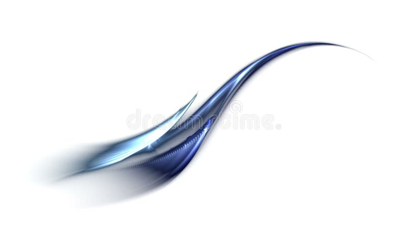 Blue wavy flowing energy, abstract motion stock illustration