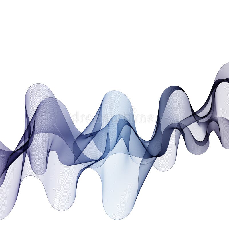 Blue wavy smooth lines. Vector abstract background. Wave as a design element. eps 10 royalty free illustration