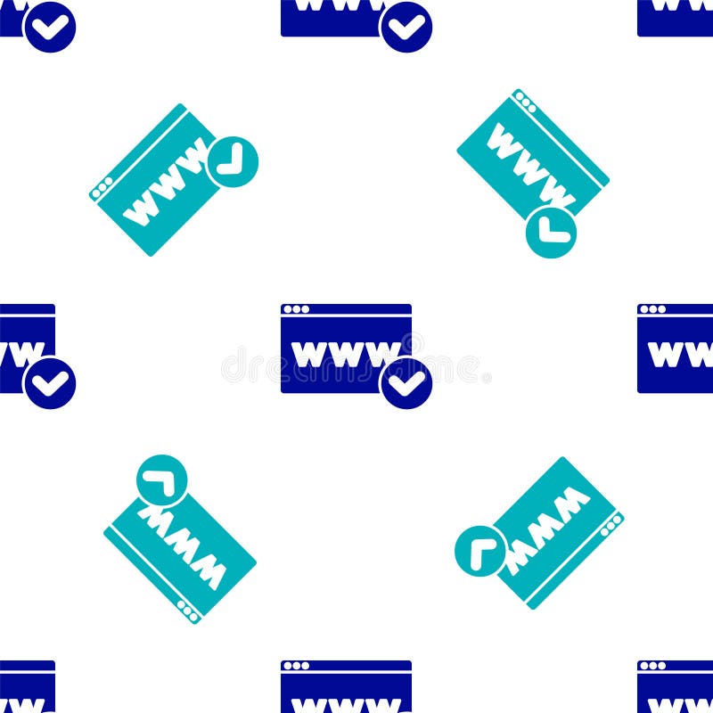 Blue Website template icon isolated seamless pattern on white background. Internet communication protocol. Vector royalty free illustration