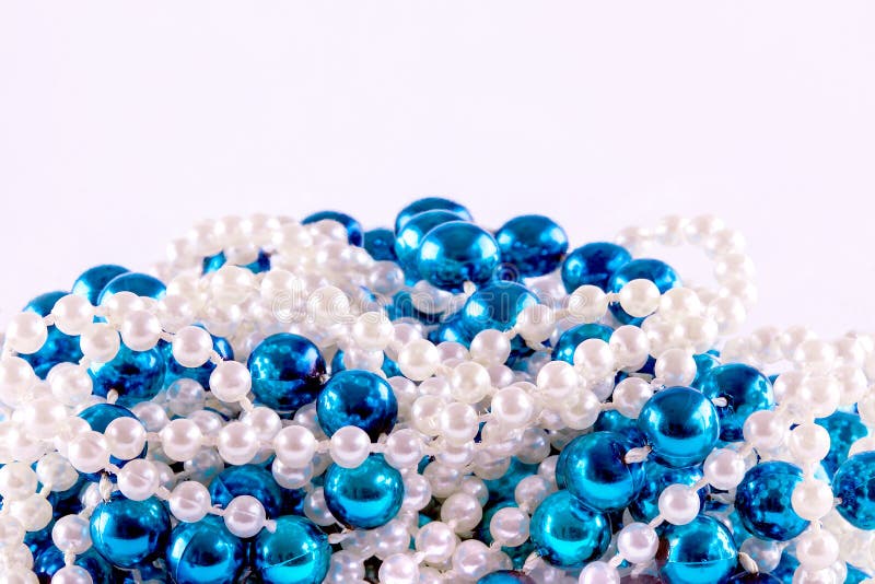 Blue and white beads stock image Blue and white beads stock image