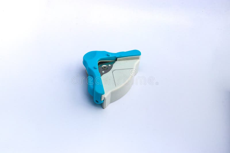 Blue and White Corner Cutter Rounder Punch for Cutting Card Photo Paper.  Isolated on White Background Stock Image - Image of black, cutter: 242896879