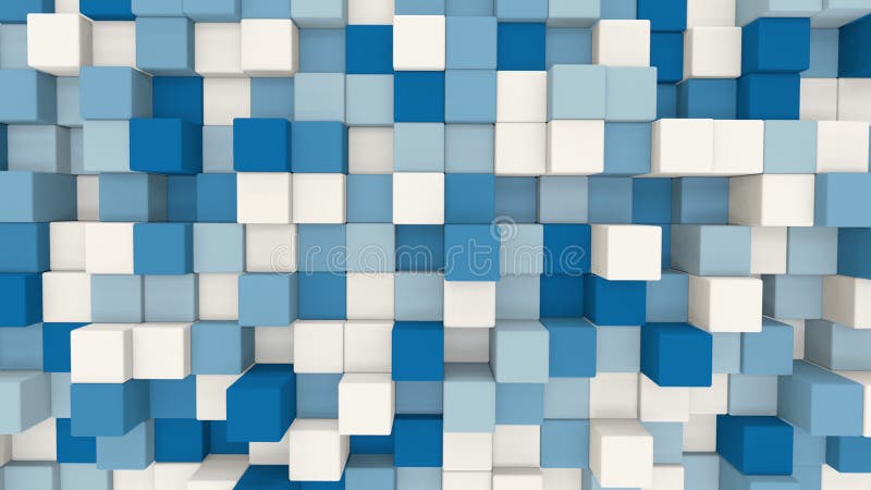 Blue and white 3D cubes geometric background stock illustration Blue and white 3D cubes geometric background stock illustration