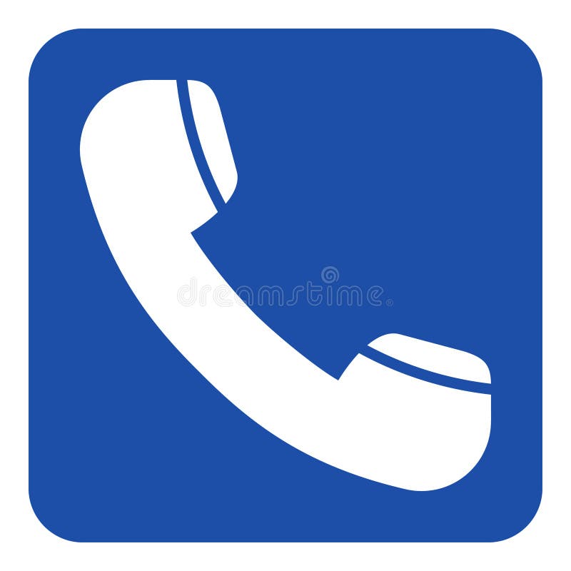 Telephone Handset Symbol Button Blue Icon. Call Pictogram Vector