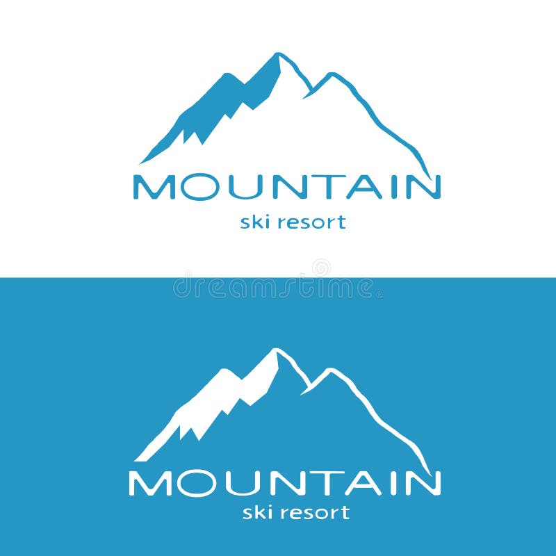 Blue and White Mountain Icons Stock Illustration - Illustration of ...
