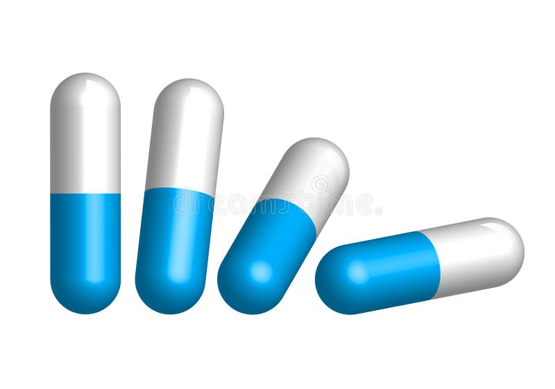 Blue and white pills stock illustration. Illustration of preparation