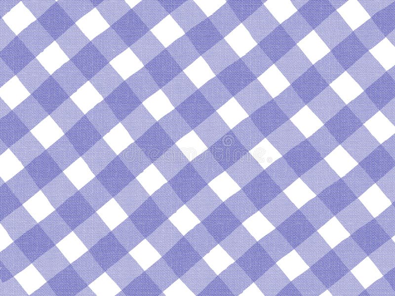 Blue and White Plaid Pattern on Linen Fabric Stock Illustration