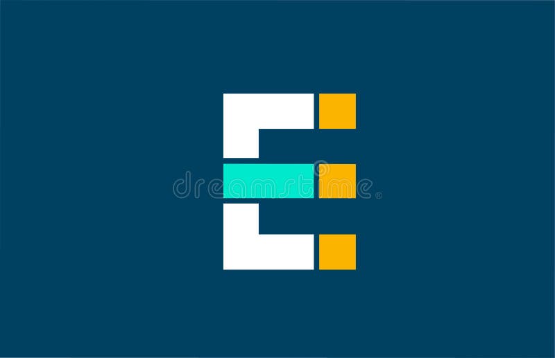 Blue White Yellow Green E Letter Logo Alphabet for Company Icon Design Stock Vector - Illustration of identity, background: