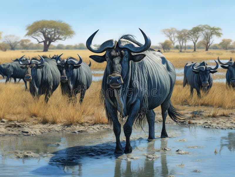 Blue wildebeest royalty free illustration