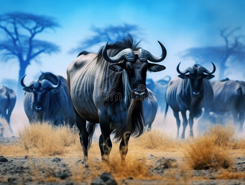 Blue wildebeest stock illustration