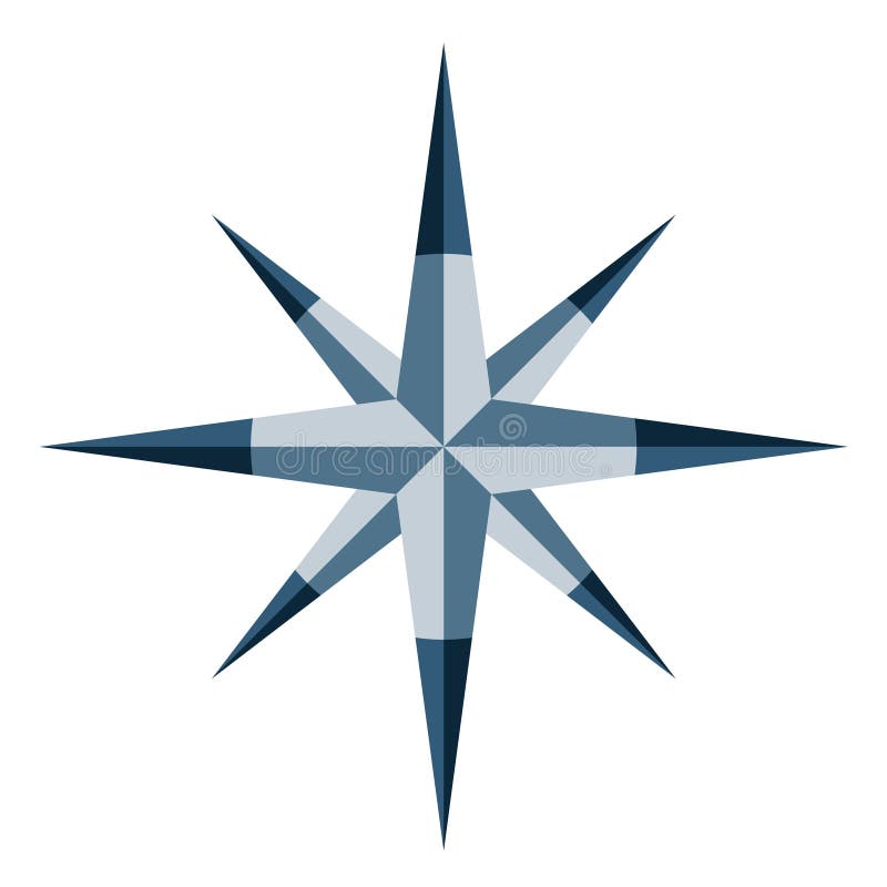 Blue windrose vector illustration