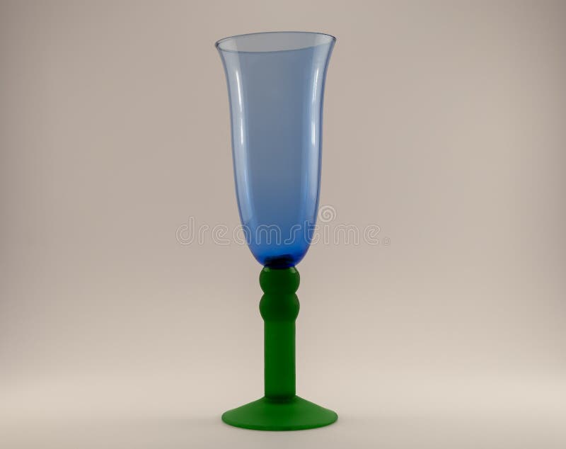 Blue Wine Glass Green Bottom Stock Photo Image of crystal, alcohol