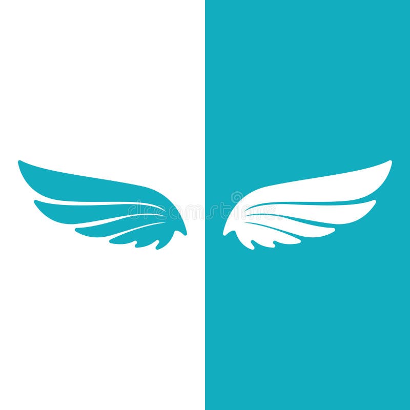Blue Wings Logo Symbol Icon Vector Illustration Template on White