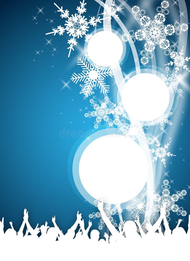 Blue Winter Party Flyer Stock Illustration Image Of Background