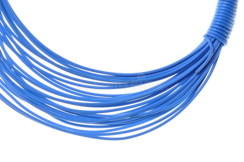 Blue wire for power supply stock photo. Image of network 26459594