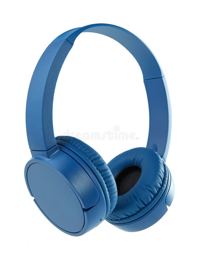 Blue wireless headphones stock photo. Image of audio 168629930