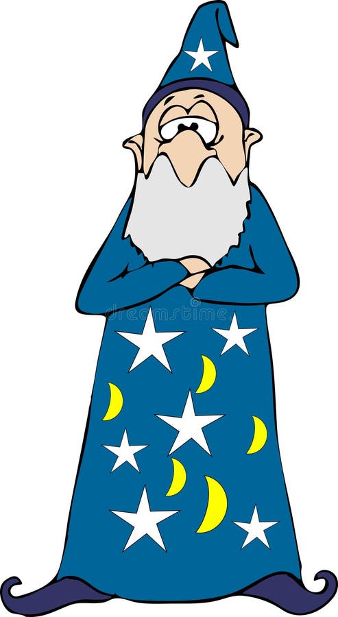 Blue Wizard. This illustration that I created depicts a wizard with his arms folded wearing a blue outfit stock illustration Blue Wizard. This illustration that I created depicts a wizard with his arms folded wearing a blue outfit stock illustration