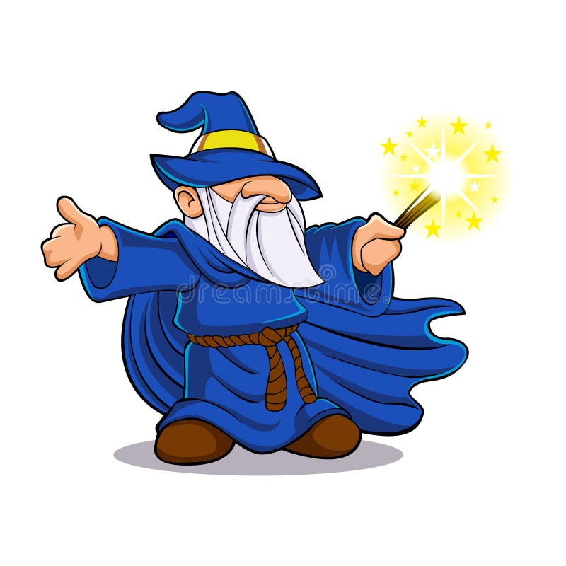 Blue wizard cartoon stock illustration Blue wizard cartoon stock illustration