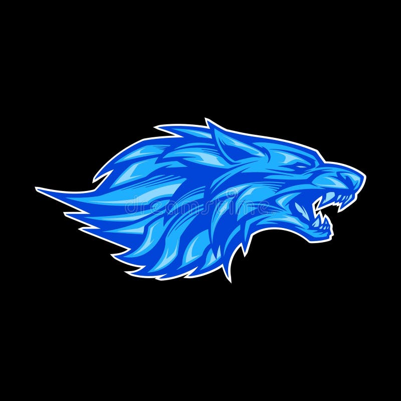 Blue wolf logo stock vector. Illustration of badge, sport - 274758817