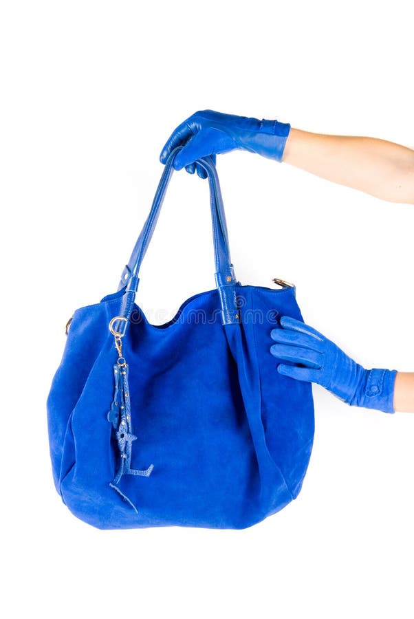 Blue women bag at hand