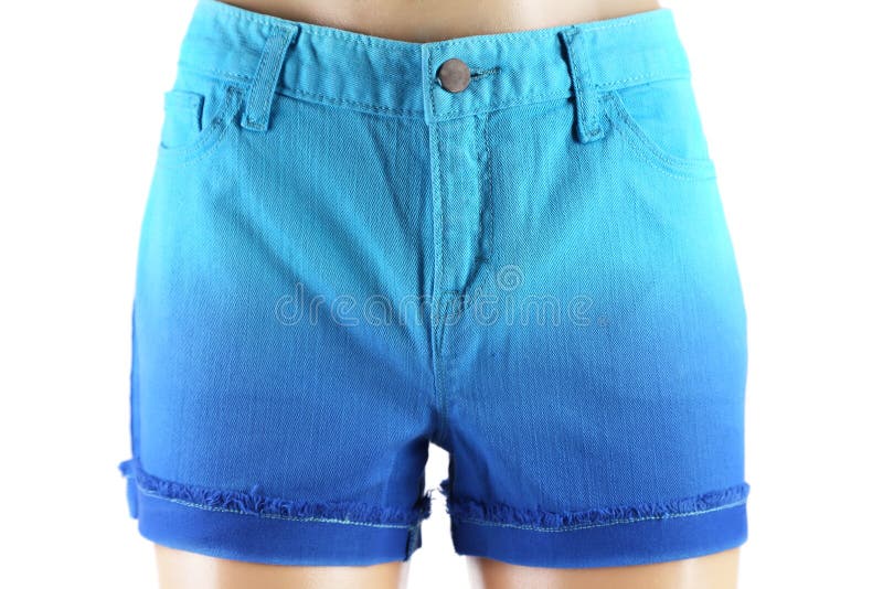 Blue women jeans shorts. stock photo. Image of isolated - 36088378