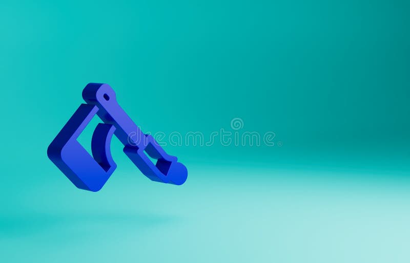 Blue Wooden axe icon isolated on blue background. Lumberjack axe. Happy Halloween party. Minimalism concept. 3D render illustration.