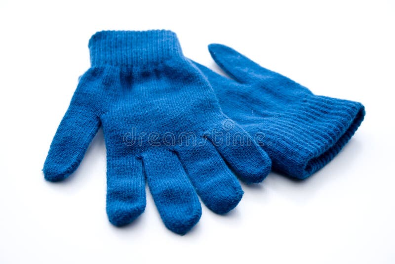 Blue wool gloves