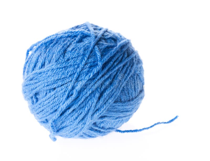 Blue wool yarn isolated stock image. Image of hasp, yarn - 28345089