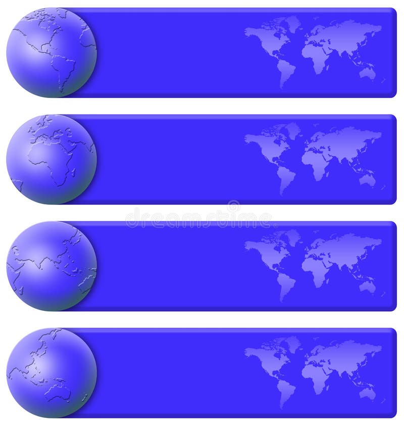 Blue world banner set