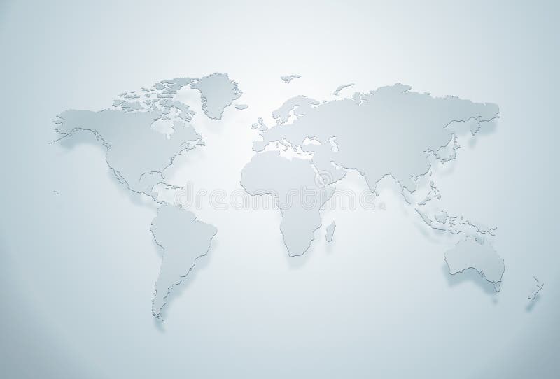 Blue world map silhouette royalty free illustration