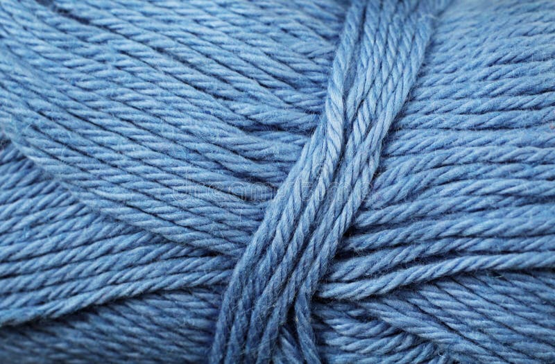 Cornflower Blue Yarn Texture Close Up Stock Image - Image of string