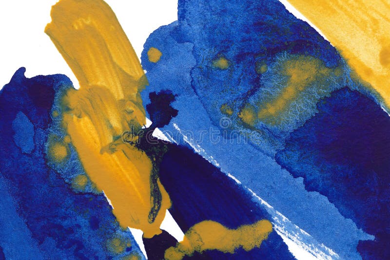 Blue and yellow abstract watercolor background. Multicolor watercolour gradient, hand painted texture. royalty free stock image