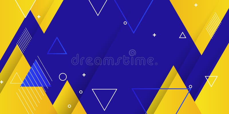 Blue Yellow Modern Corporate Concept Background Vector Illustration With Abstract Geometric Element Triangle Circle Shapes Stock Illustration Illustration Of Modern Cover 206513994