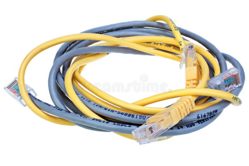 Bundle Yellow Network Cables Stock Photo Image of cat5, broadband