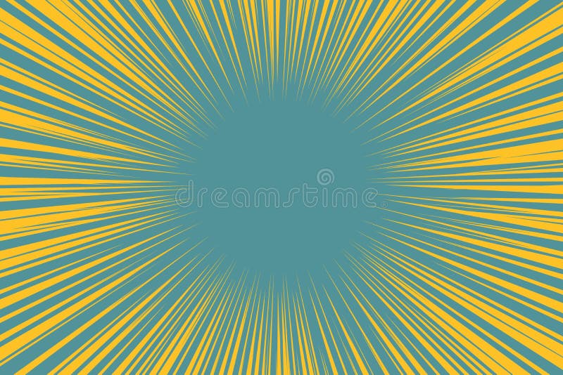 Blue Yellow Pop Art Background Light From The Center Stock Vector