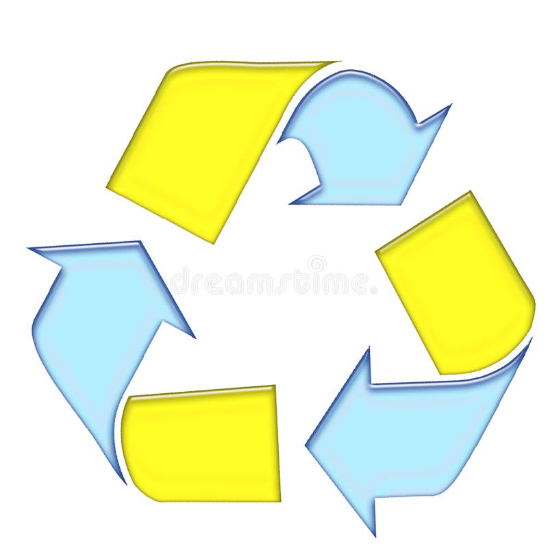 Blue Yellow Recycle Symbol Picture. Image 4406395