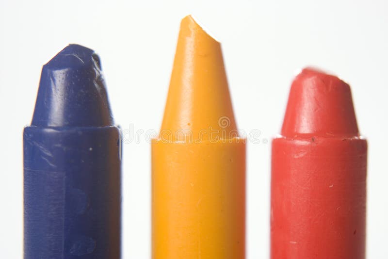 Blue Yellow Red Crayon stock image