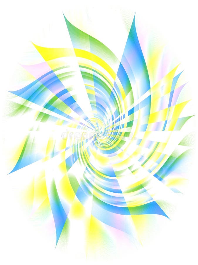 Blue Yellow Spiral Whirlpool stock photos