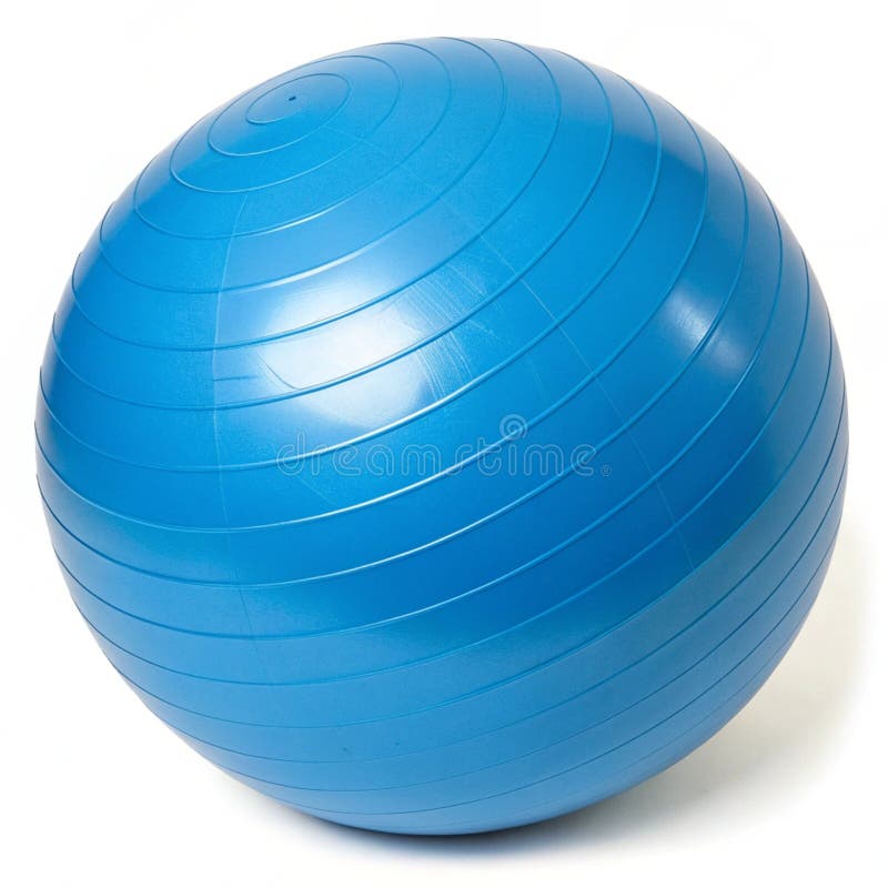 Blue yoga ball isolated on white background royalty free illustration