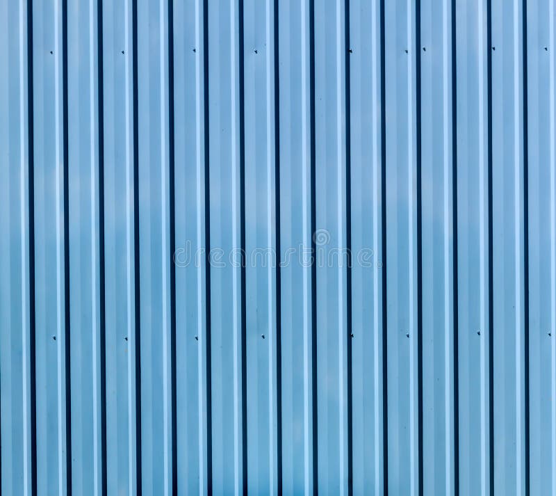Blue zinc wall stock photo. Image of lines, material 45760710
