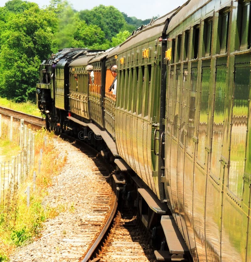 Steam Railway Journey View Down the Outside of a Steam Train